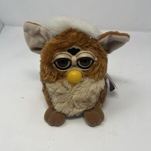 1999 Furby 70-800 Coffee Tan Brown Fur Brown Eyes White Hair W/ Tag WORKING